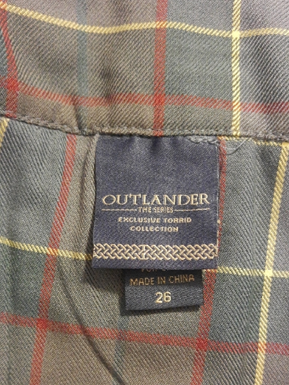 torrid Olive Plaid Wrap Skirt with Buckle Straps - Picture 2 of 5